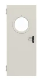 Frontansicht von Komplettset Stahl Mehrzwecktür DW 42-1 mit Rundverglasung inkl. Eckzarge - Teckentrup