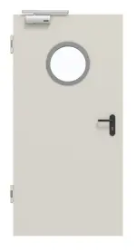 Frontansicht von Außentür-Set Stahl mit Feuerschutzfunktion H3-1 OD mit rundem LA inkl. Blockzarge - Hörmann 