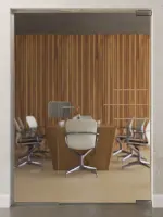 Bild von Bahia Motiv matt Ganzglastür mit festem Seitenteil DORMA Mundus Variante 1 - Erkelenz