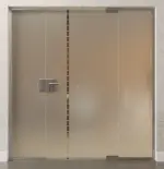 Bild von Algo Motiv klar Ganzglastür mit zwei festen Seitenteilen DORMA Mundus Variante 2 - Erkelenz