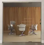 Bild von Bahia Motiv matt Ganzglastür mit zwei festen Seitenteilen DORMA Mundus Variante 2 - Erkelenz