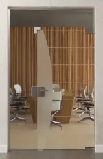 Bild von Amara Motiv matt Ganzglastür mit festem Seitenteil und Oberlicht DORMA Mundus Variante 6 - Erkelenz