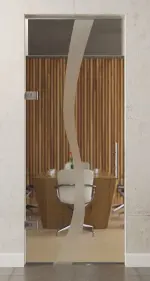 Bild von Bergamo Motiv matt Glaspendeltür mit Oberlicht DORMA Tensor Variante 1 - Erkelenz