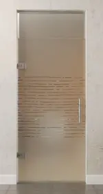 Bild von Morse Motiv klar Glaspendeltür mit Oberlicht DORMA Tensor Variante 1 - Erkelenz