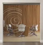 Bild von Lira Motiv matt Glasschiebetür mit festem Seitenteil Sigma Flexible Variante 1 - Erkelenz