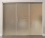 Bild von Bahia Motiv klar Glasschiebetür mit zwei festen Seitenteilen Sigma Flexible Variante 2 - Erkelenz