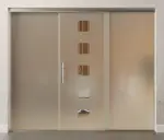 Bild von Cinque Motiv klar Glasschiebetür mit zwei festen Seitenteilen Sigma Flexible Variante 2 - Erkelenz