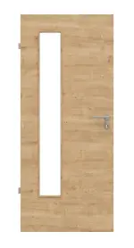 Frontansicht von Asteiche quer LA 24 bandseitig Basic Durat Innentür - Huga