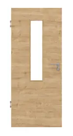 Frontansicht von Asteiche quer LA 4 mittig Basic Durat Innentür - Huga