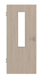 Frontansicht von Eiche grau LA 4 mittig Basic Durat Innentür - Huga