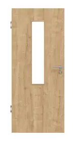 Frontansicht von Asteiche LA 4 mittig Basic Durat Innentür - Huga