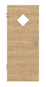 Frontansicht von Asteiche quer LA 6 Raute Basic Durat Innentür - Huga