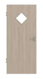 Frontansicht von Eiche grau LA 6 Raute Basic Durat Innentür - Huga