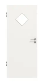 Frontansicht von Weiß RAL 9016 LA 6 Raute Basic Durat Innentür - Huga