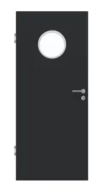 Frontansicht von Anthrazit RAL 7016 LA Bullauge Mattlack Basic Innentür - Huga
