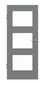 Frontansicht von Strukturiert Hygge Grau LA 11 Basic Innentür - Huga