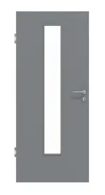 Frontansicht von Ultramatt Hygge Grau LA 24 mittig Basic Innentür - Huga