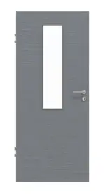 Frontansicht von Strukturiert Hygge Grau LA 4 mittig Basic Innentür - Huga