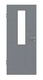 Frontansicht von Cotton like Hygge Grau LA 4 mittig Basic Innentür - Huga
