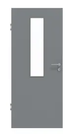 Frontansicht von Ultramatt Hygge Grau LA 4 mittig Basic Innentür - Huga