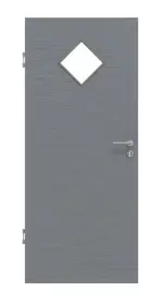 Frontansicht von Strukturiert Hygge Grau LA 6 Raute Basic Innentür - Huga