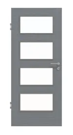 Frontansicht von Strukturiert Hygge Grau LA 9 Basic Innentür - Huga