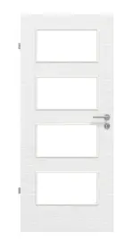 Frontansicht von Strukturiert Weiß LA 9 Basic Innentür - Huga