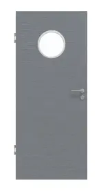 Frontansicht von Strukturiert Hygge Grau LA Bullauge Basic Innentür - Huga