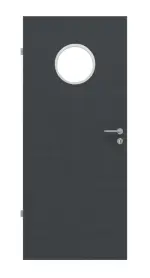 Frontansicht von Cotton like Anthrazit LA Bullauge Basic Innentür - Huga