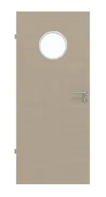 Frontansicht von Cotton like Taupe LA Bullauge Basic Innentür - Huga