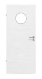 Frontansicht von Strukturiert Weiß LA Bullauge Basic Innentür - Huga