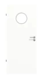 Frontansicht von Ultramatt Weiß LA Bullauge Basic Innentür - Huga