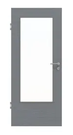 Frontansicht von Strukturiert Hygge Grau LA-DIN Basic Innentür - Huga