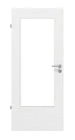 Frontansicht von Strukturiert Weiß DIN-LA Basic Innentür - Huga