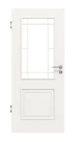 Frontansicht von Landhaus 2 LA Lugano Classic Durat Verkehrsweiß RAL 9016 Innentür - Huga