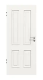 Frontansicht von Landhaus 4 Classic Durat Verkehrsweiß RAL 9016 Innentür - Huga