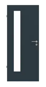 Frontansicht von Titangrau A 416 Typ LA-1B bandseitig PortaLit Zimmertür - Westag