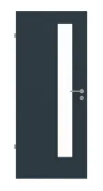 Frontansicht von Titangrau A 416 Typ LA-1D schloss-seitig  PortaLit Zimmertür - Westag