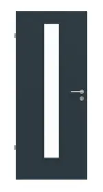 Frontansicht von Titangrau A 416 LA-1 mittig PortaLit Zimmertür - Westag