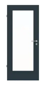 Frontansicht von Titangrau A 416 Typ LA-1000 PortaLit Zimmertür - Westag