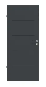 Frontansicht von Groove 14 ProLine Lack Anthrazit RAL 7016 Innentür - Hörmann
