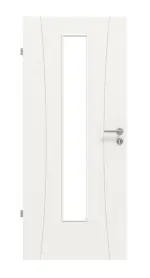 Frontansicht von Groove 20 LA 24 mittig ProLine Lack Verkehrsweiß RAL 9016 Innentür - Hörmann