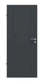 Frontansicht von Groove 20 ProLine Lack Anthrazit RAL 7016 Innentür - Hörmann