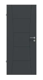 Frontansicht von Groove 22 ProLine Lack Anthrazit RAL 7016 Innentür - Hörmann