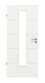 Frontansicht von Groove 27 LA 24 mittig ProLine Lack Verkehrsweiß RAL 9016 Innentür - Hörmann