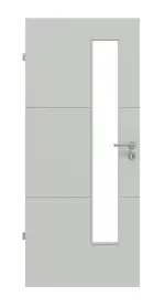 Frontansicht von Groove 31 LA 24 schlossseitig ProLine Lack Grau RAL 7035 Innentür - Hörmann