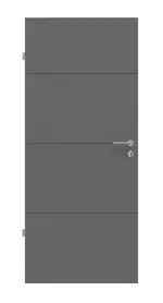 Frontansicht von Huga Innentür Signum 34 Hygge grau RAL 7037 Lack Concept