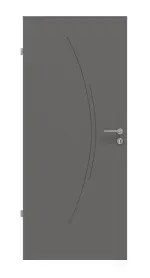 Frontansicht von Huga Innentür Signum 49 Hygge grau RAL 7037 Lack Concept