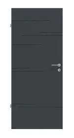Frontansicht von Groove 50 ProLine Lack Anthrazit RAL 7016 Innentür - Hörmann