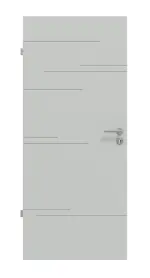 Frontansicht von Groove 50 ProLine Lack Grau RAL 7035 Innentür - Hörmann